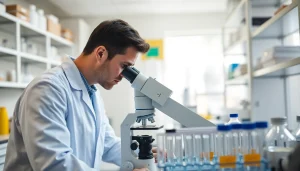 Investigating the tesamorelin research chemical in a professional lab setting.