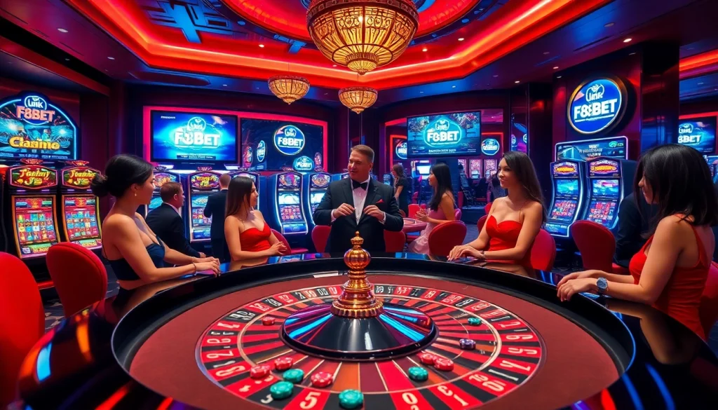 Experience the thrill of winning with Link F8BET in a luxurious casino setting filled with excitement.
