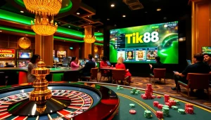 Trải nghiệm trò chơi đầy hồi hộp với Tik 88 khi người chơi tham gia tại bàn casino sống động.