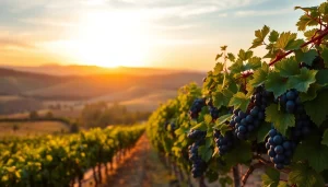 Clarksburg wineries surrounded by scenic vineyard landscapes and golden sunset lighting.