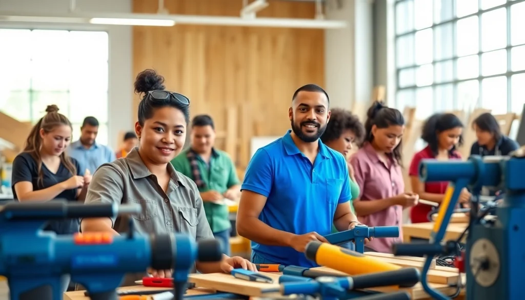 Students practicing skills at hawaii trade schools focusing on hands-on learning.
