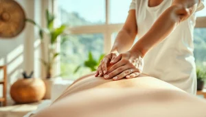 마사지 중인 전문가가 고객의 긴장을 풀어주는 모습