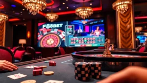 Winning moment at F8BET online casino with vibrant games and players enjoying their bets.