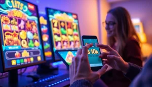 Menggambarkan pengalaman bermain slot depo 1k dengan antusiasme dan keasyikan yang terlihat.