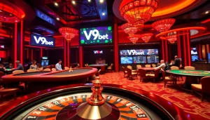 Experience V9bet's vibrant casino atmosphere with exciting games and sports betting options.