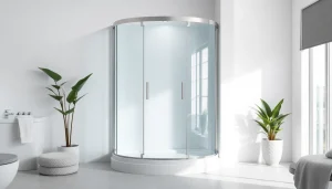 Sonni Duschkabine 80x80 in einem modernen Badezimmer-Setup mit Glas und minimalistischen Designelementen.