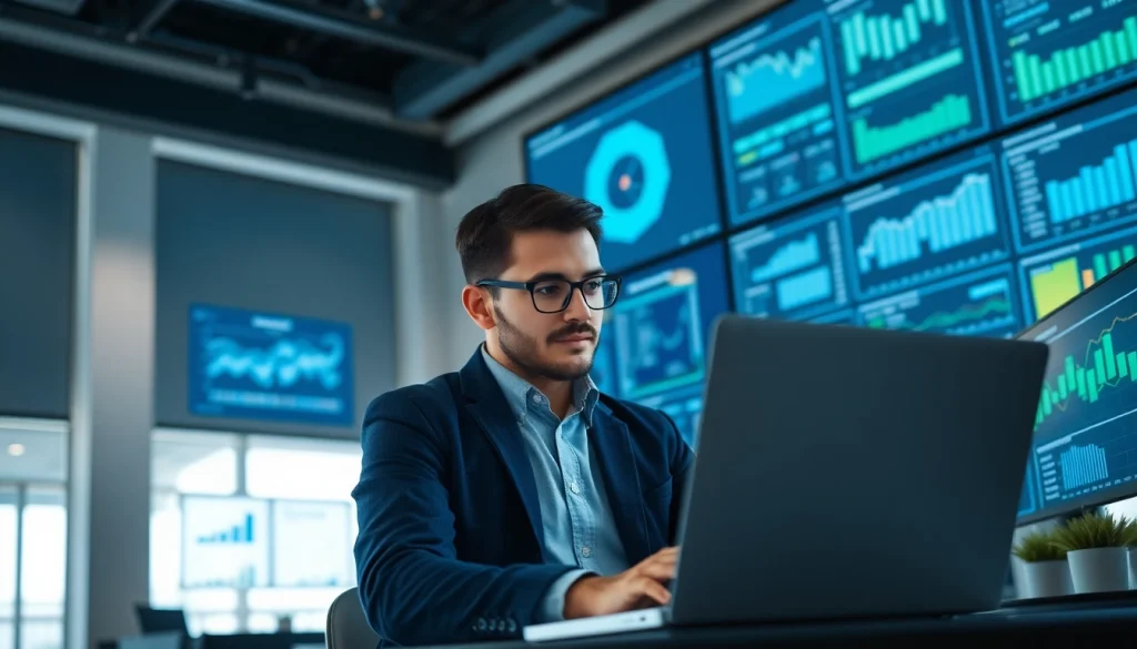 Analyze competitive intelligence in a modern workspace featuring data insights.