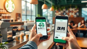 스타벅스 모바일쿠폰을 활용하는 고객의 모습과 바리스타가 음료를 만드는 장면을 보여줍니다.