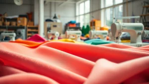 Ontdek hoogwaardige jersey met zachte textuur en rijke kleuren in een creatieve omgeving.