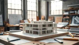 Architekturmodellbau Hannover zeigt ein detailliertes Architekturmodell in einem inspirierenden Arbeitsumfeld.