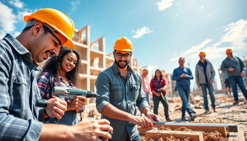 Building skills through construction apprenticeship with hands-on training at a lively site.