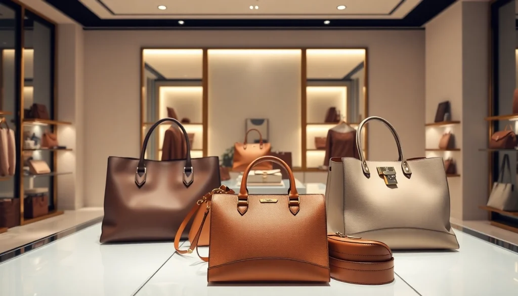 명품 이미테이션 고급 쇼핑 환경에서 매력적으로 전시된 상품들