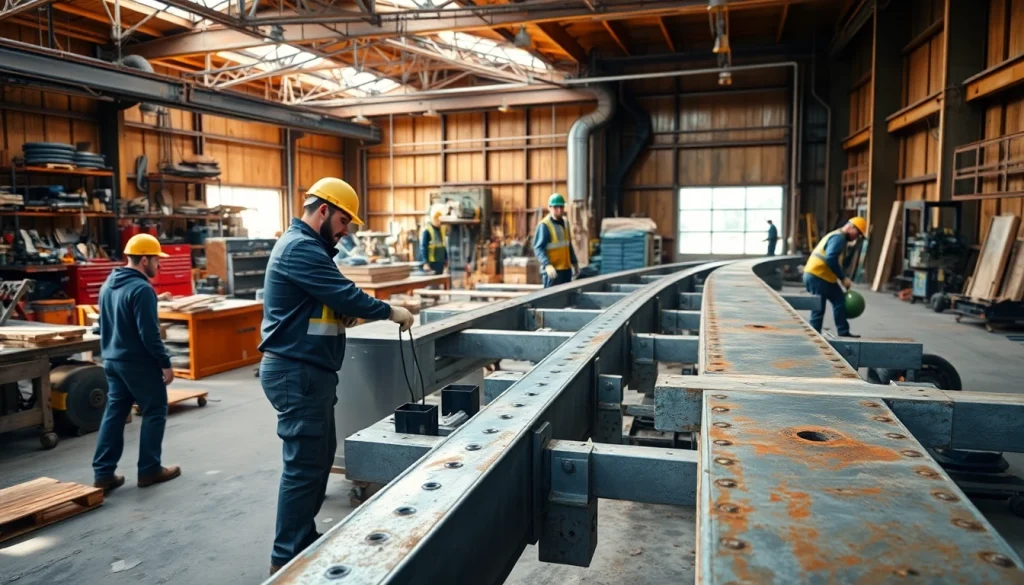 Find expert steel fabricators near me enhancing steel construction in a busy workshop.