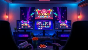 Main gaming setup with qqpulsa games displayed on screens in a stylish room.